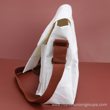Knead Texture Kraft White Travel Big Crossbody Messenger Bag